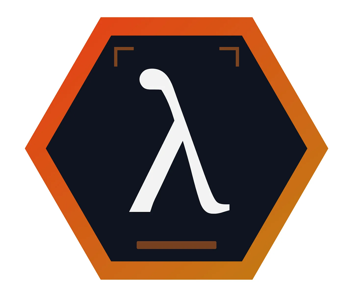 The AILANG mark: a white lambda symbol on a dark hexagon with an orange border