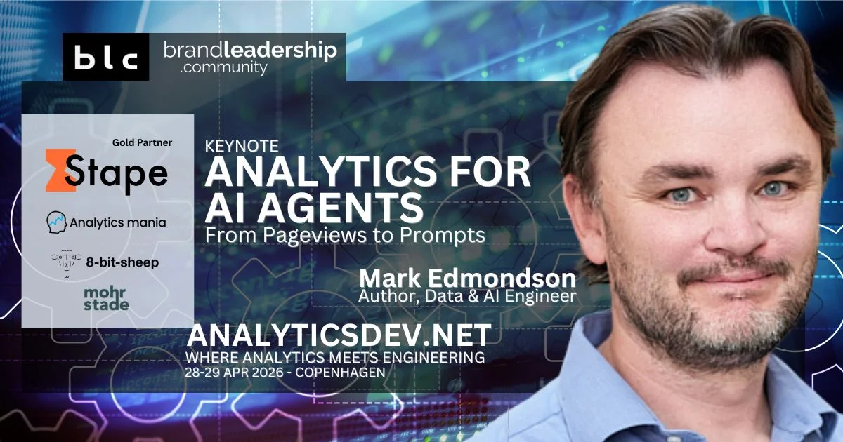 Mark Edmondson speaker card for analyticsdev.net Copenhagen, 29 April 2026