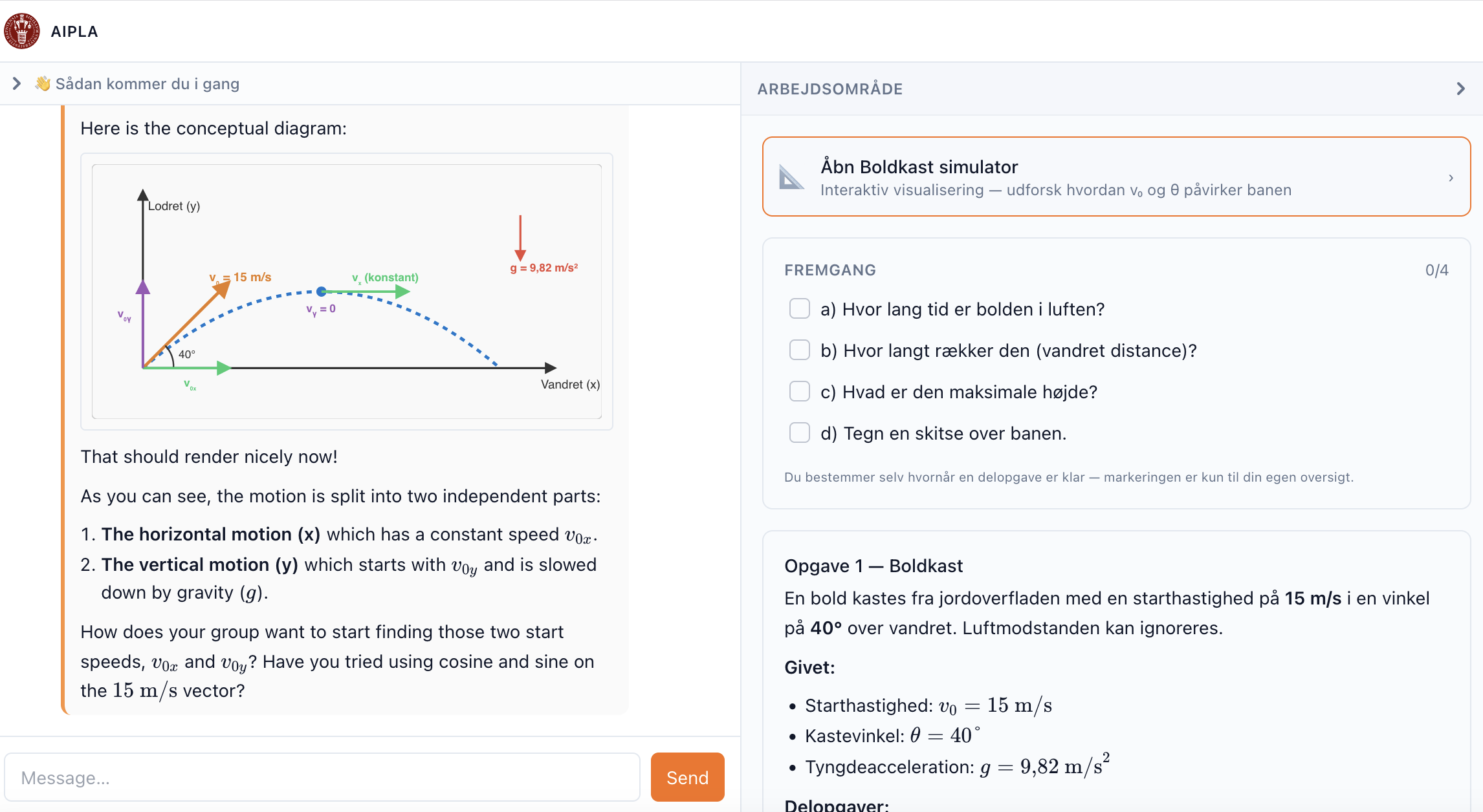 AIPLA — AI Physics Learning Platform for University of Copenhagen