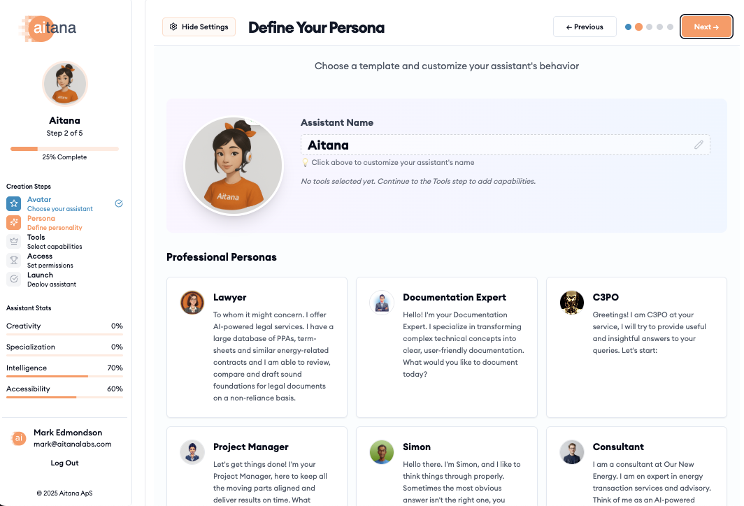 Aitana Custom Assistant Builder