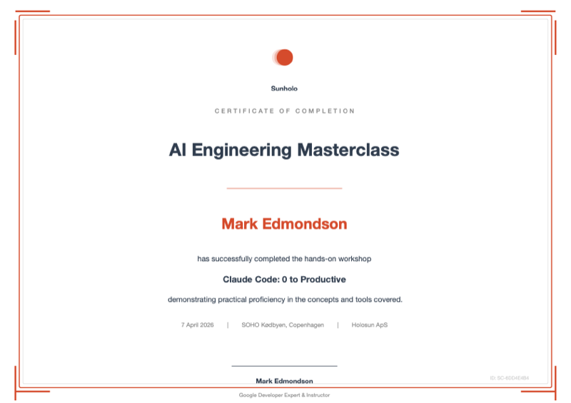 Sample certificate of completion