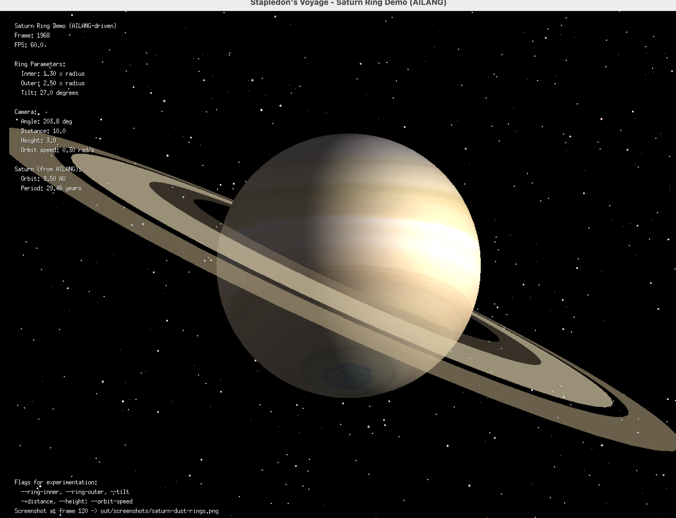 Saturn ring demo